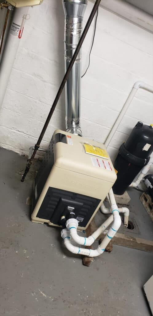 Pool heater repair specialist conducting a comprehensive inspection and addressing issues for improved efficiency and extended equipment lifespan